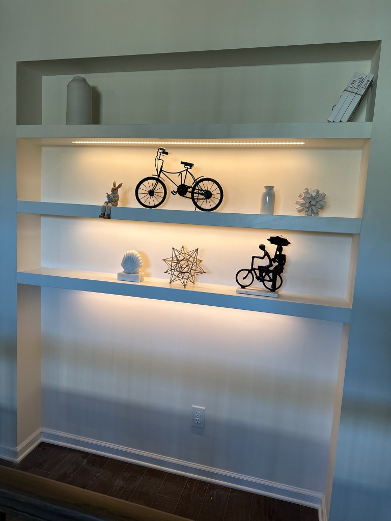 LED Built-in Floating Shelves locally made in Charlotte, North Carolina